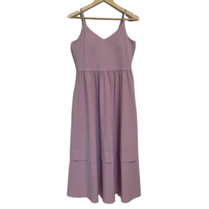 Athleta Pink Elation Midi Dress V Neck Adjustable Straps Padded Athleisurewear